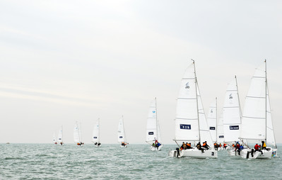 Qingdao China. 19-22 May 2011. City Clubs Open Regatta Olympic Sailing Center. 10 pcs FAREAST 26 one design keel boats competed. FAREAST 26 is one design keel boats. 8 meter, lifting keel day cruising boats. Build by Shanghai Far East, designed by Simonis Voodg Design.More information, please visit www.fareastboats.com