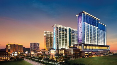 Exterior view of the 3,896 -room, Polynesian-themed Sheraton Macao Hotel, Cotai Central, opening September 20 at the Sands Cotai Central integrated resort. The hotel is the largest for both Macao and Starwood Hotels & Resorts.